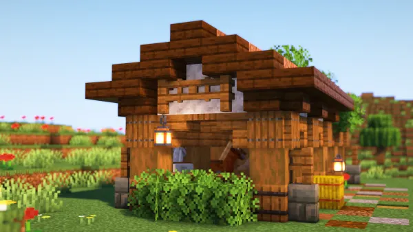 Red Roof Stable, a Minecraft starter build, in-game photo 3