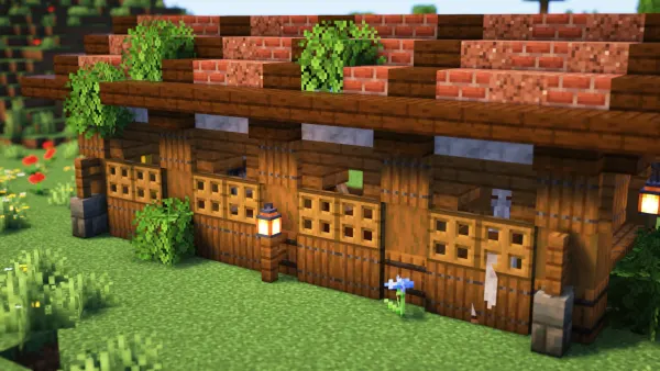 Red Roof Stable, a Minecraft starter build, in-game photo 4