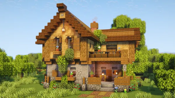 Medieval Oak Lodge, a Minecraft starter house and survival base