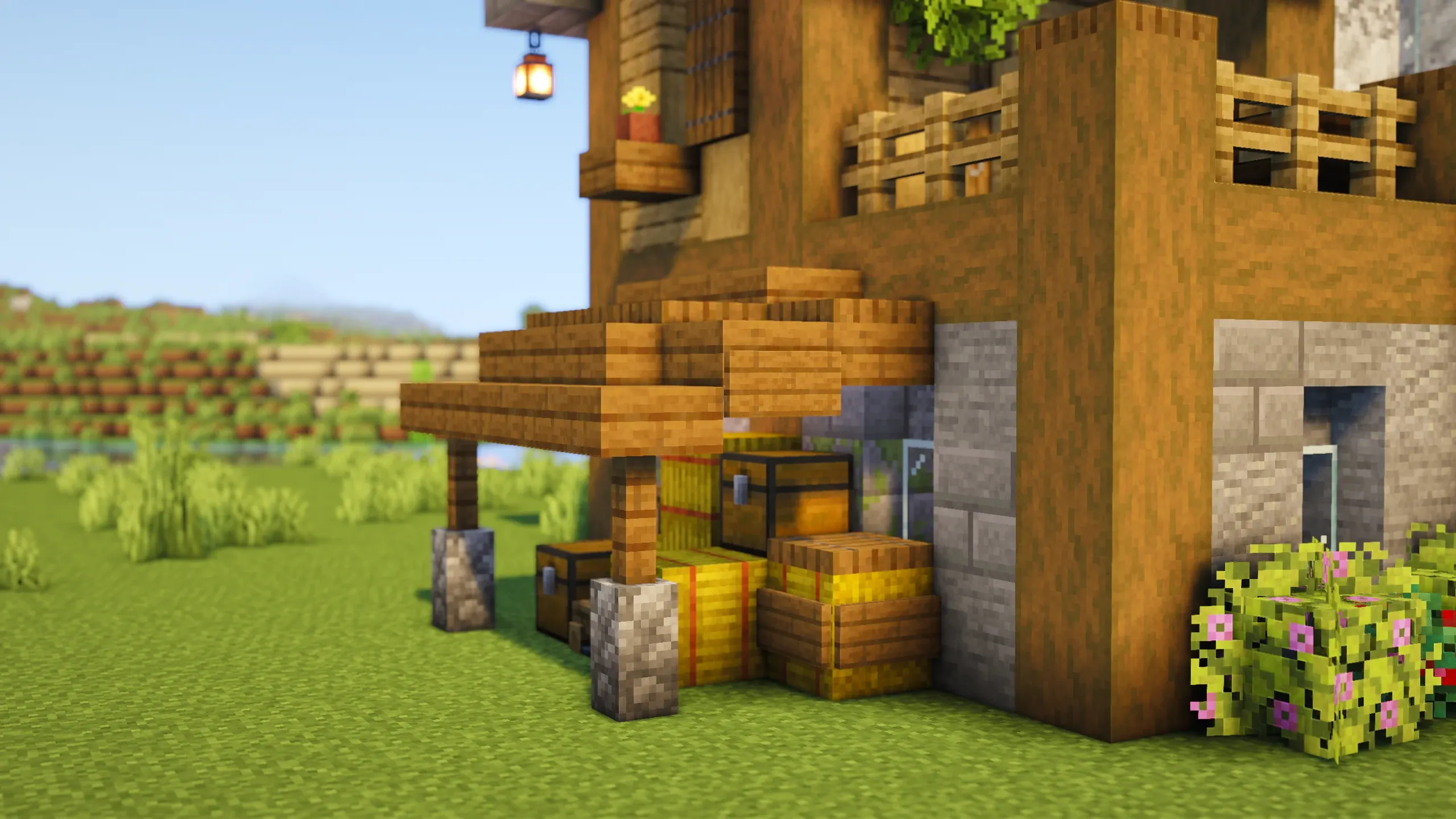 Calcite Starter House, a Minecraft starter house and survival base, in-game photo 3