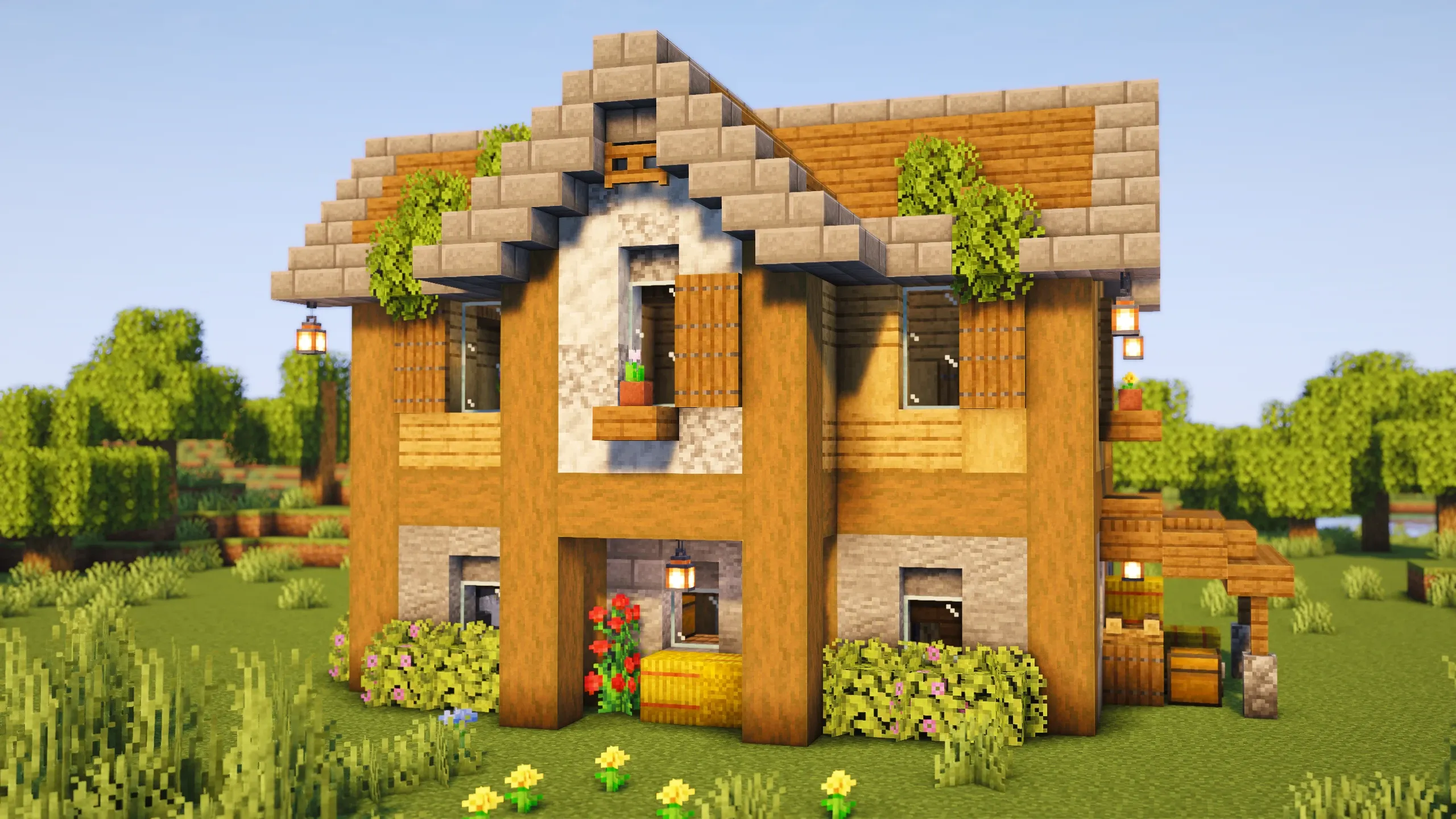 Calcite Starter House, a Minecraft starter house and survival base, in-game photo 5