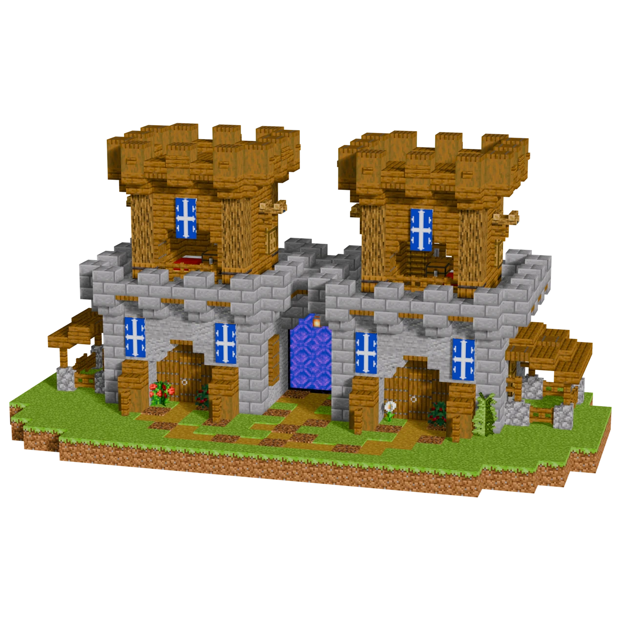 2 Player Castle, a finished Minecraft starter castle