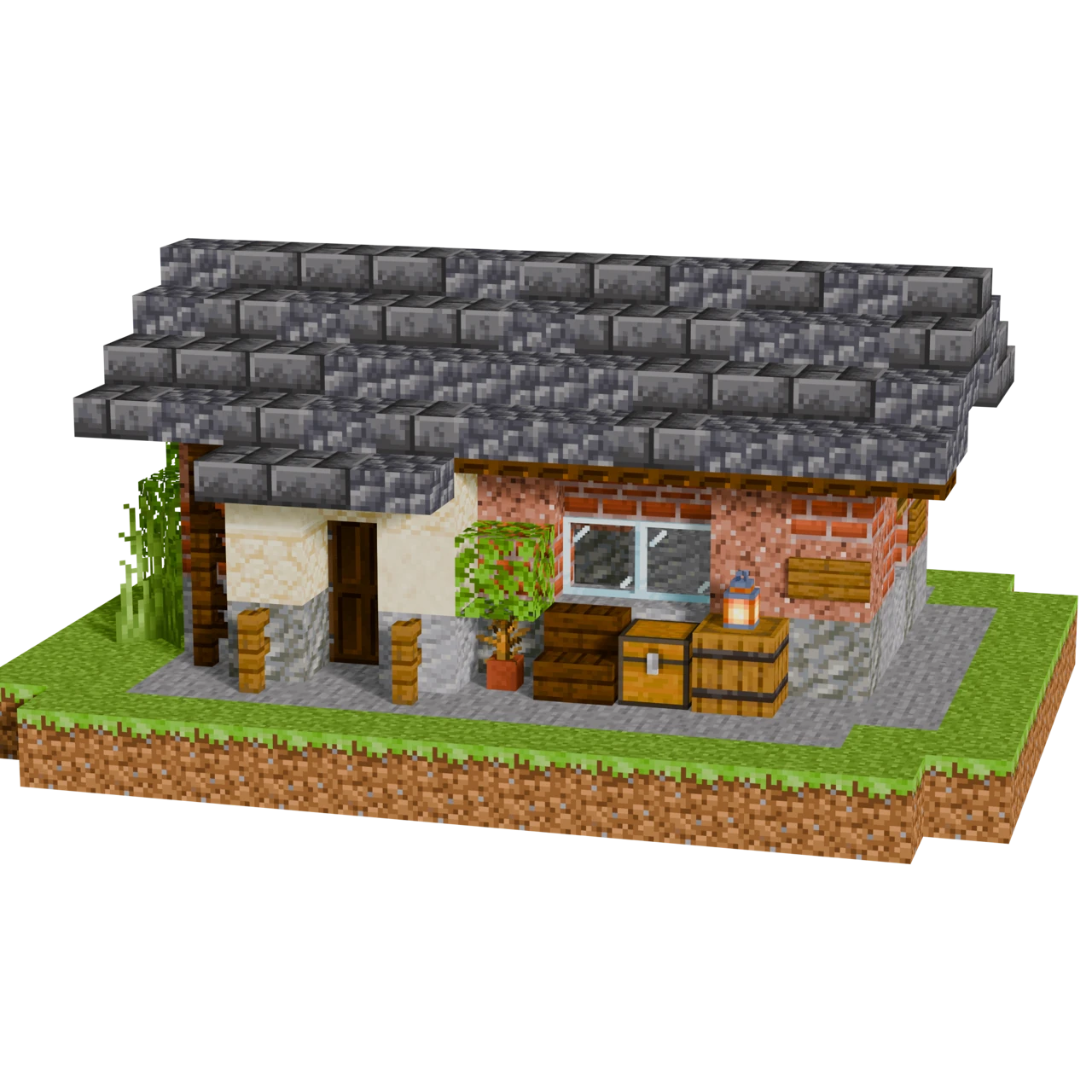 Boat Hire Hut, a finished Minecraft starter house and survival base