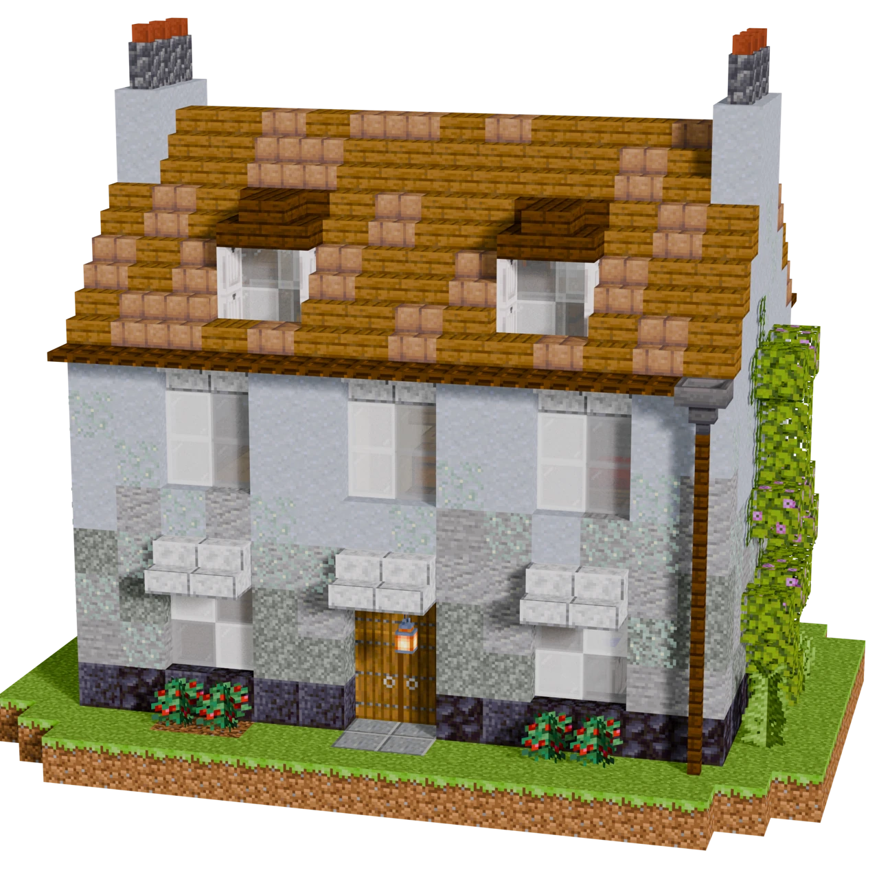 British Pebbledash House, a finished Minecraft house