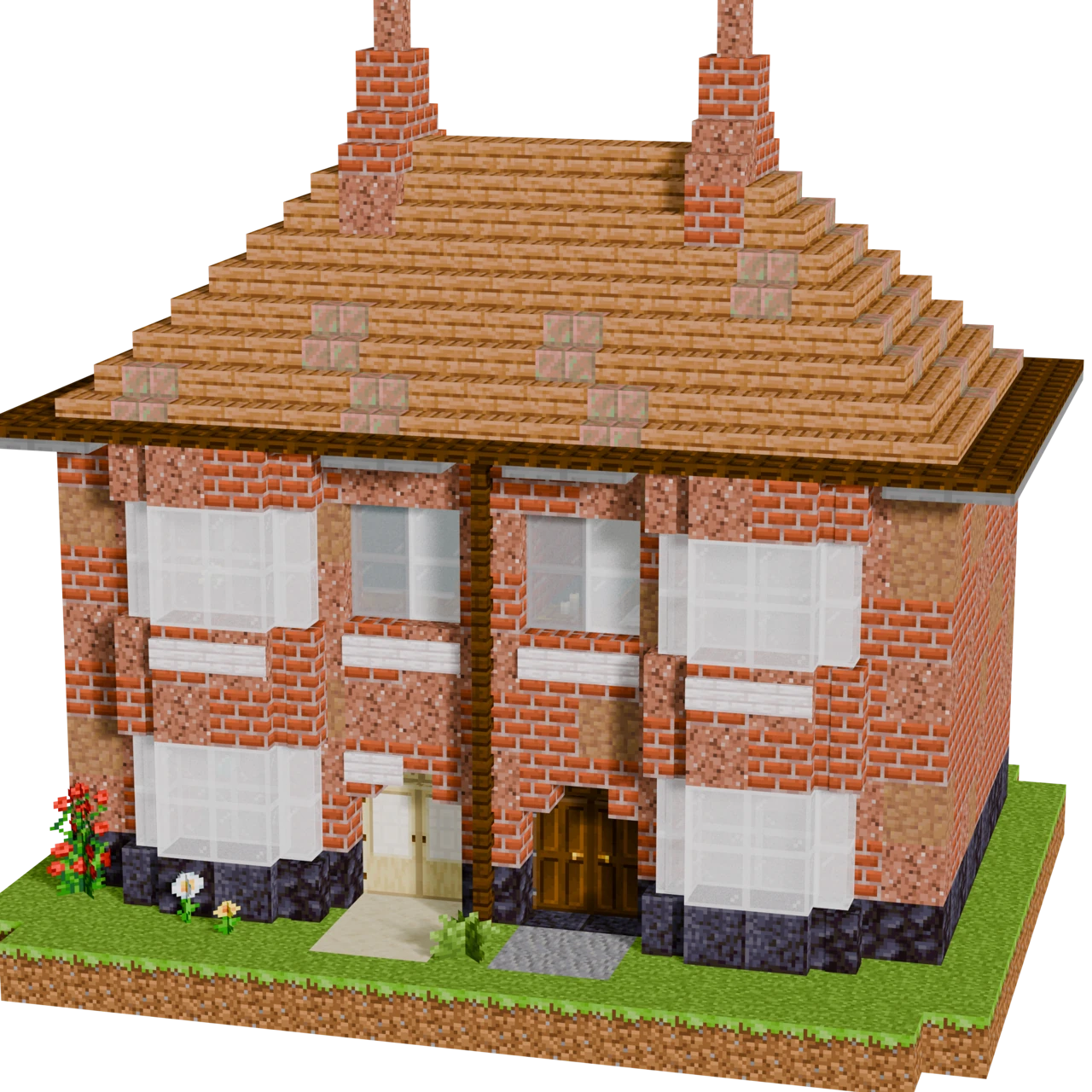 British Bay Semi, a finished Minecraft house