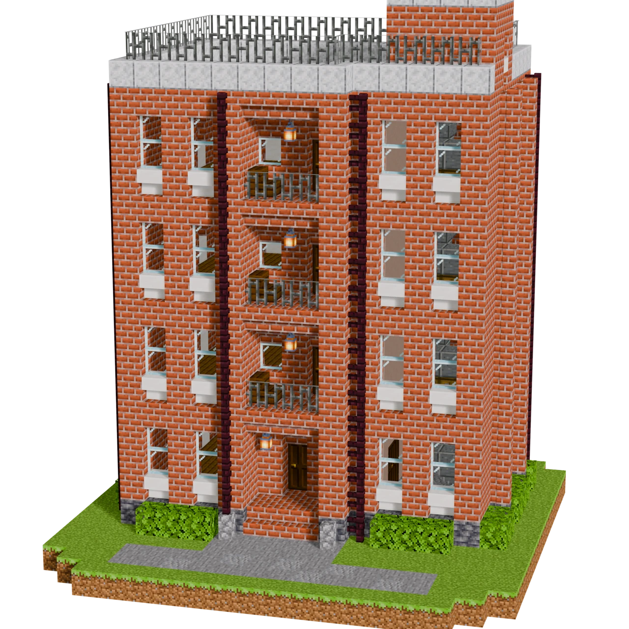 British Tower Block, a finished Minecraft house