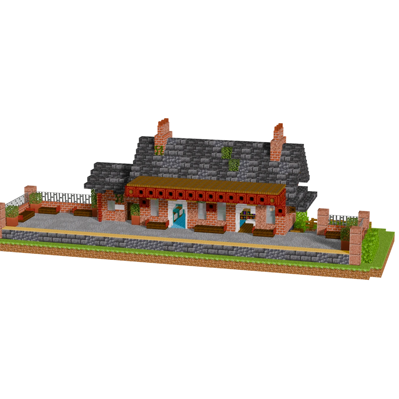 British Train Station, a finished Minecraft build