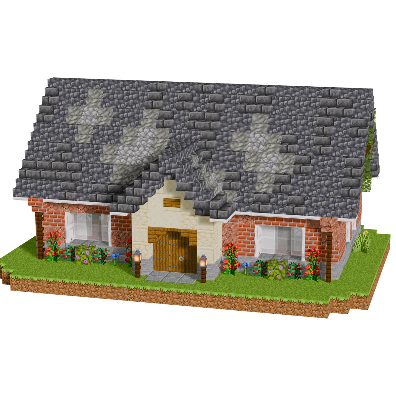 British Village Hall, a finished Minecraft house