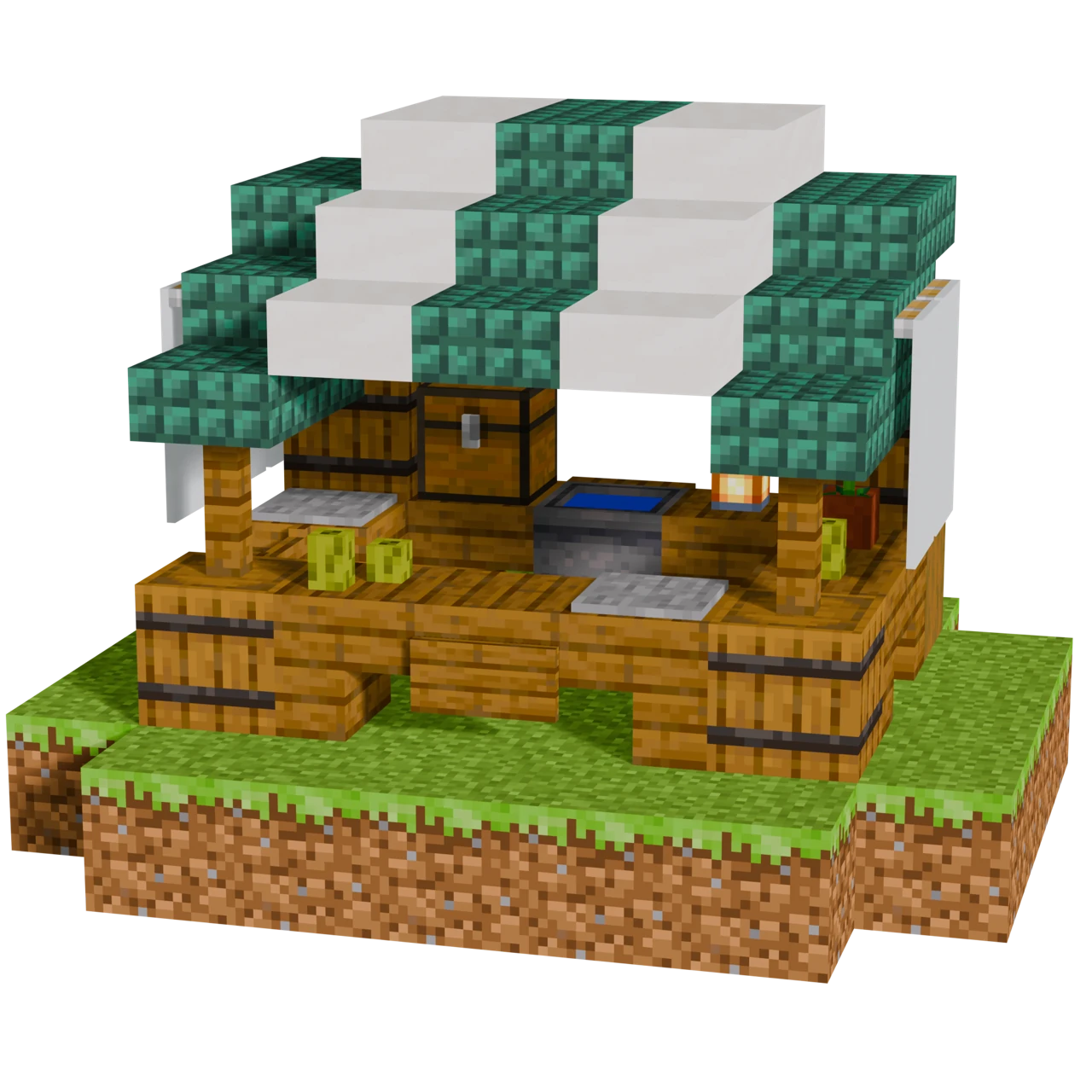 Fish Market Stall, a finished Minecraft build