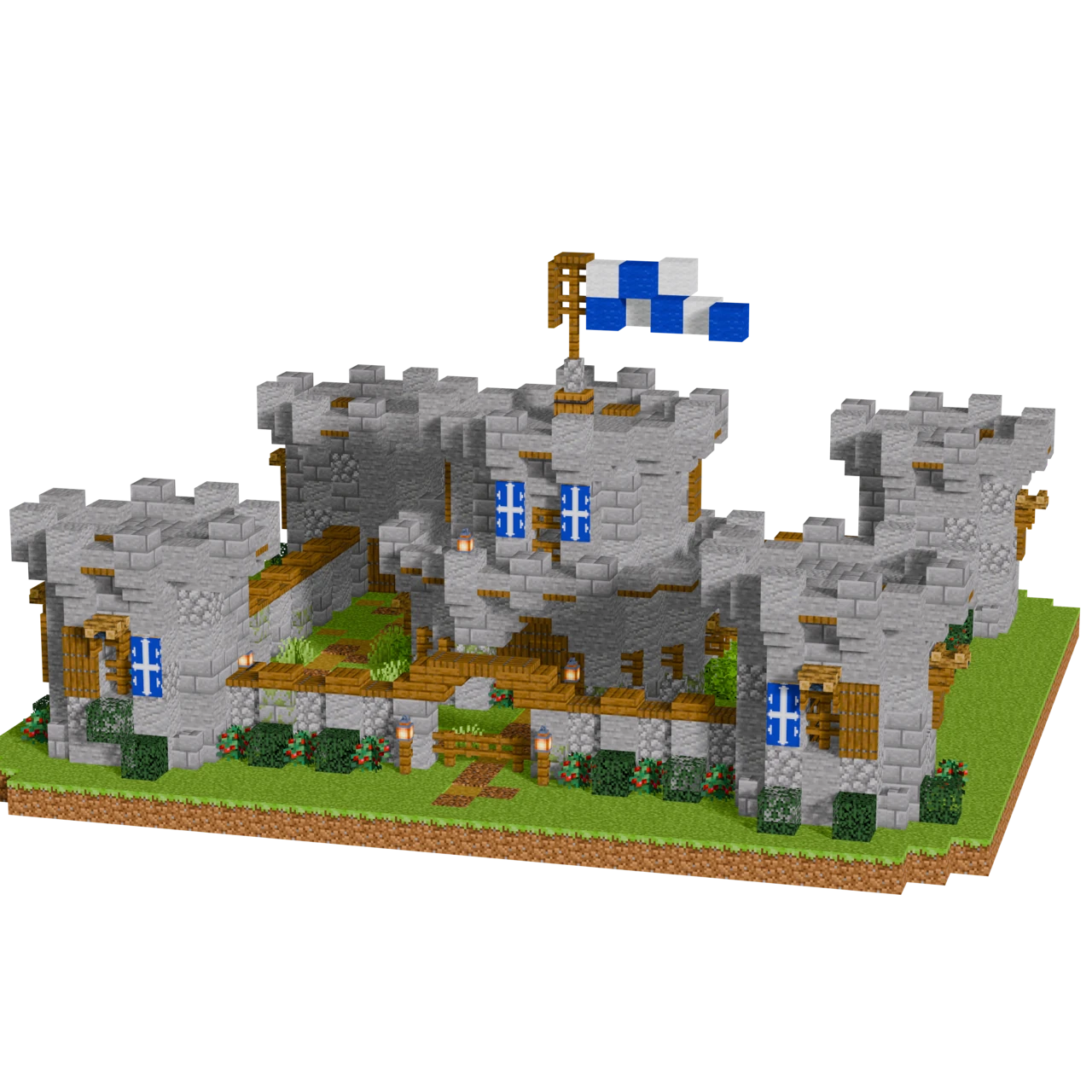 Fortified Castle Base, a finished Minecraft starter castle