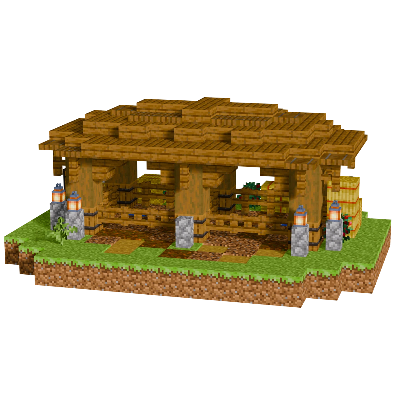Open Timber Stable, a finished Minecraft starter build