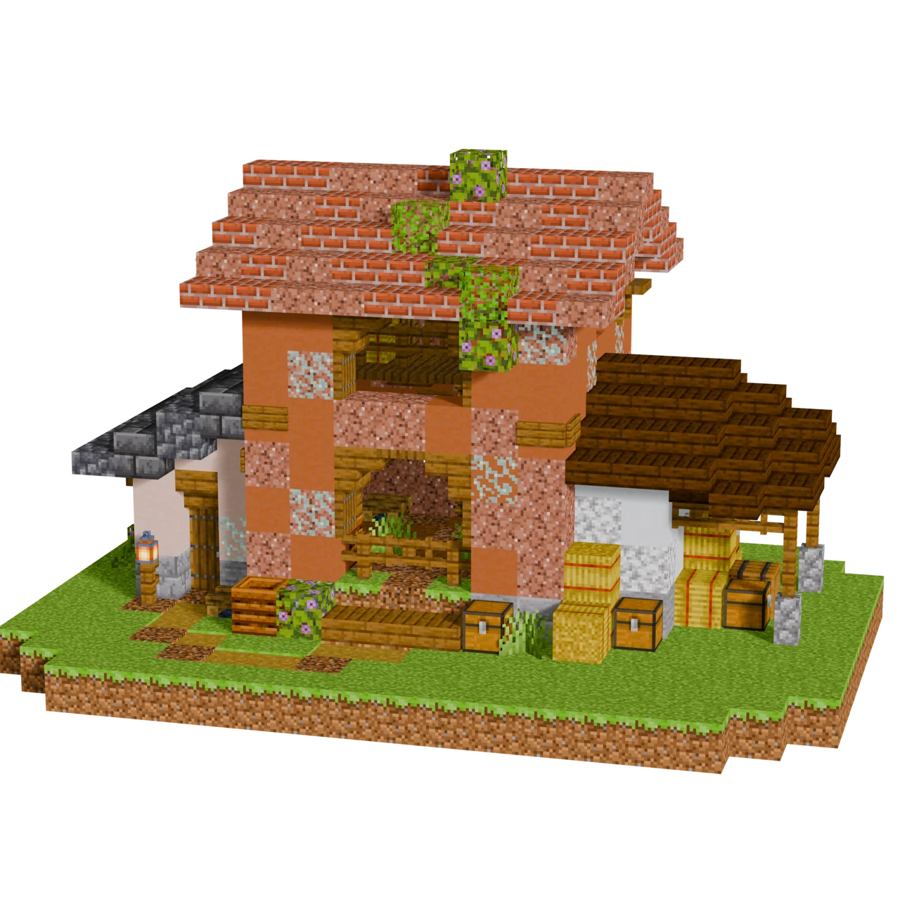 Italian Barn, a finished Minecraft build