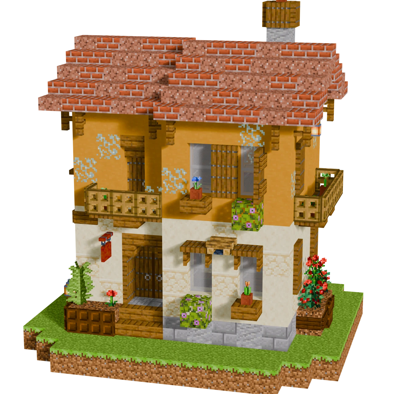 Italian Hat Store, a finished Minecraft starter build