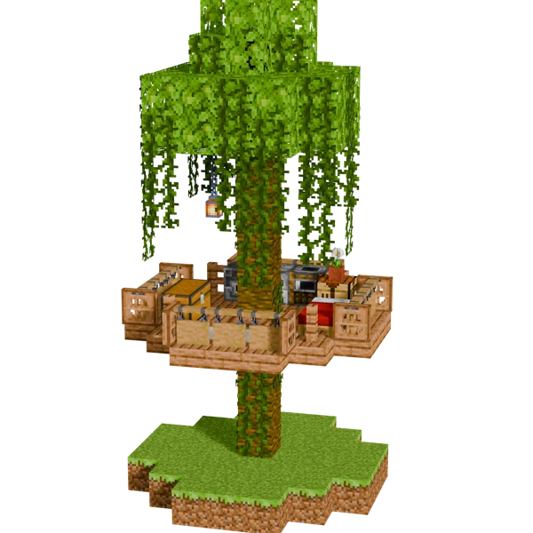 Easy Jungle Treehouse, in Minecraft