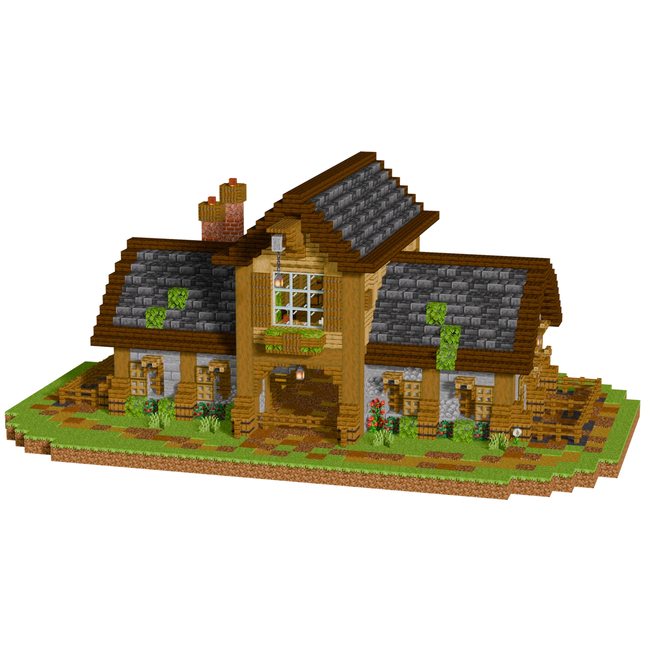 Large Animal Barn, a finished Minecraft build