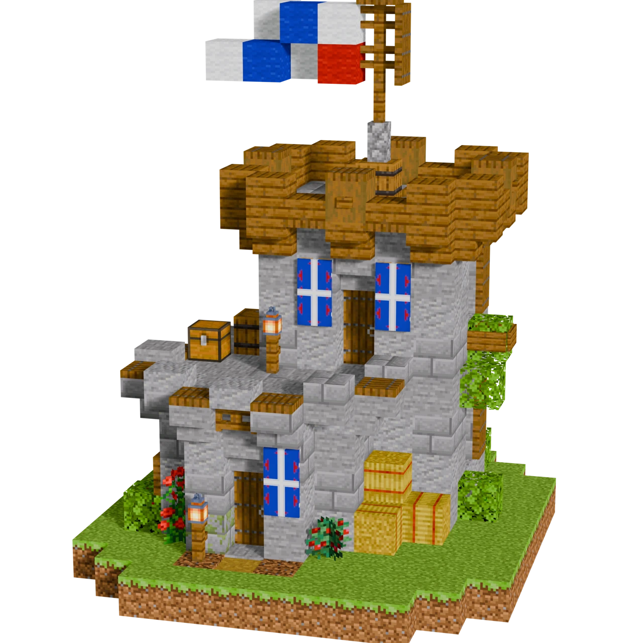 Mini Starter Castle, a finished Minecraft starter castle