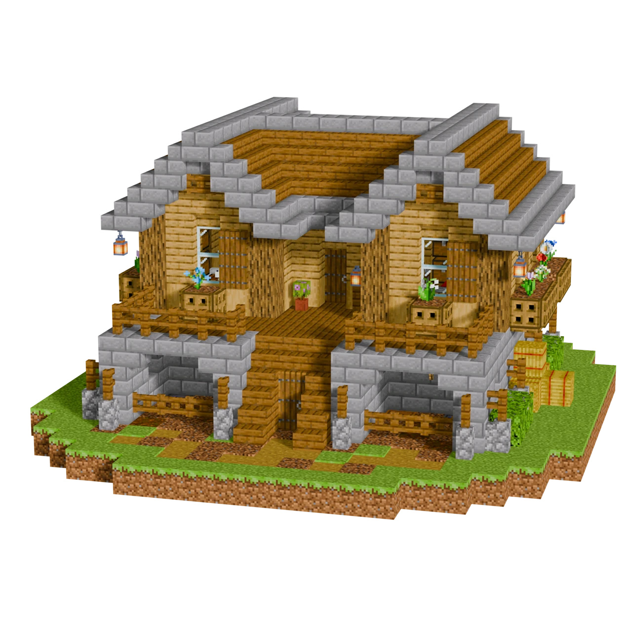 Oak Survival Base, a finished Minecraft starter base and survival base