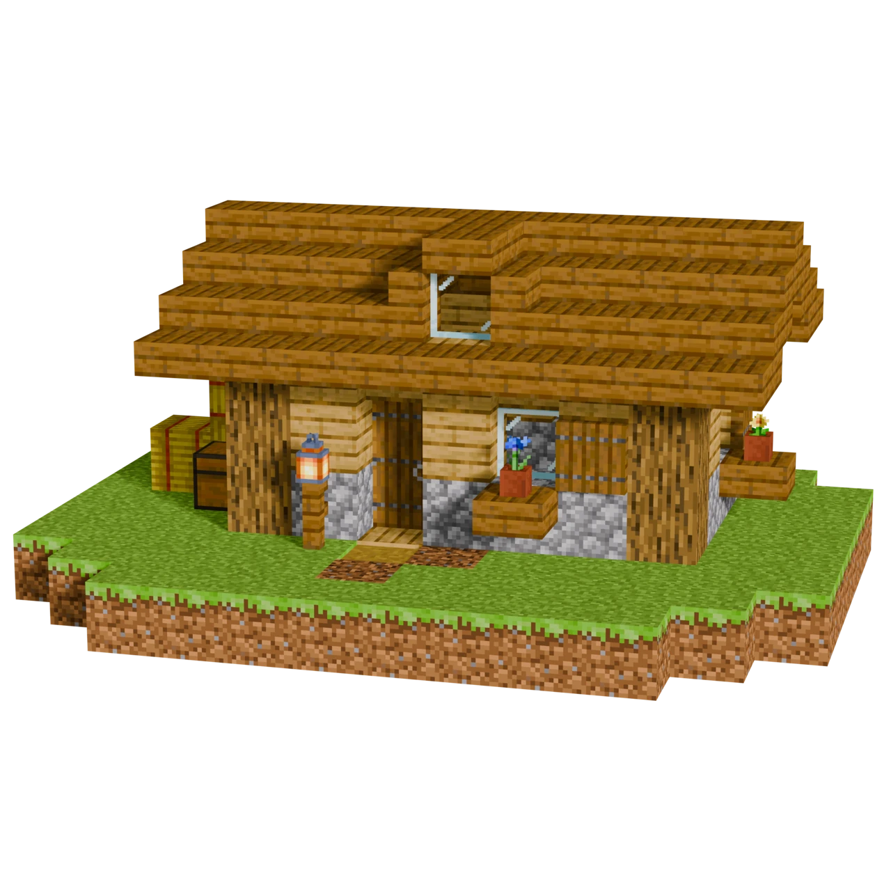 Plains Starter House, a finished Minecraft starter house and survival base