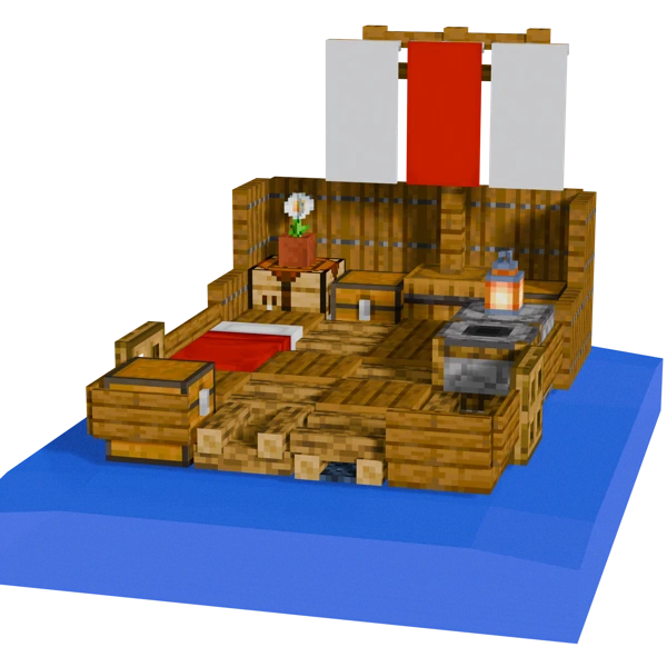 Raft Base, in Minecraft