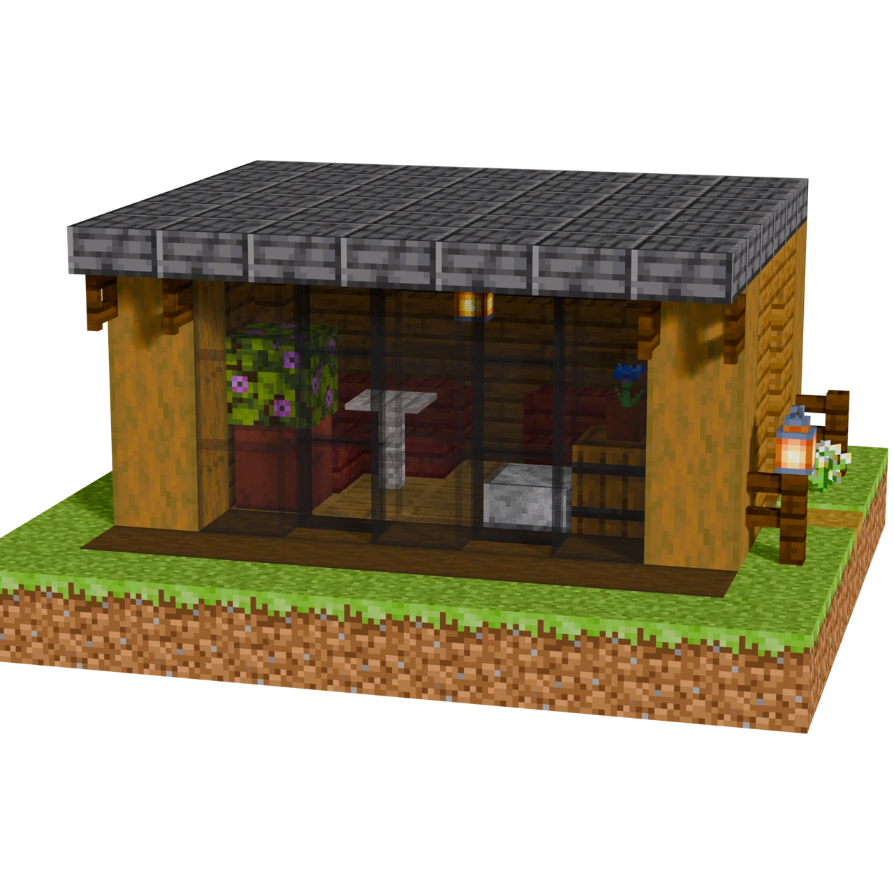 Small Garden Room, a finished Minecraft starter house and survival base