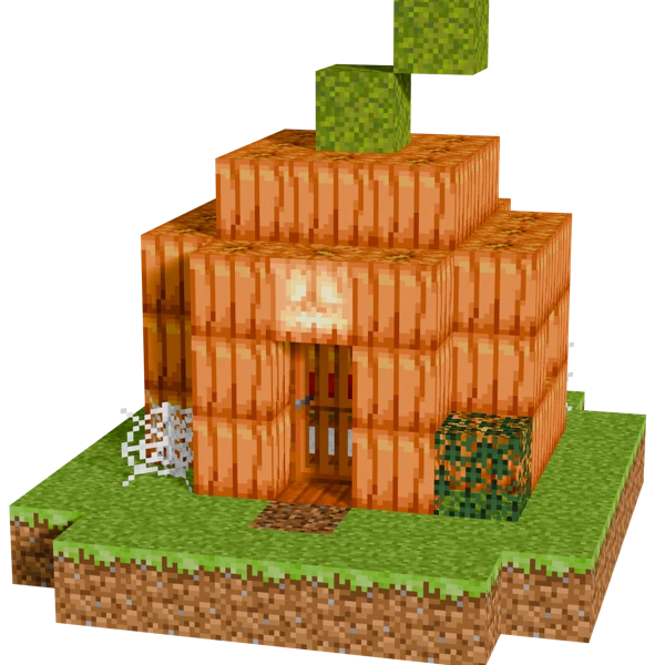 Small Pumpkin House, in Minecraft
