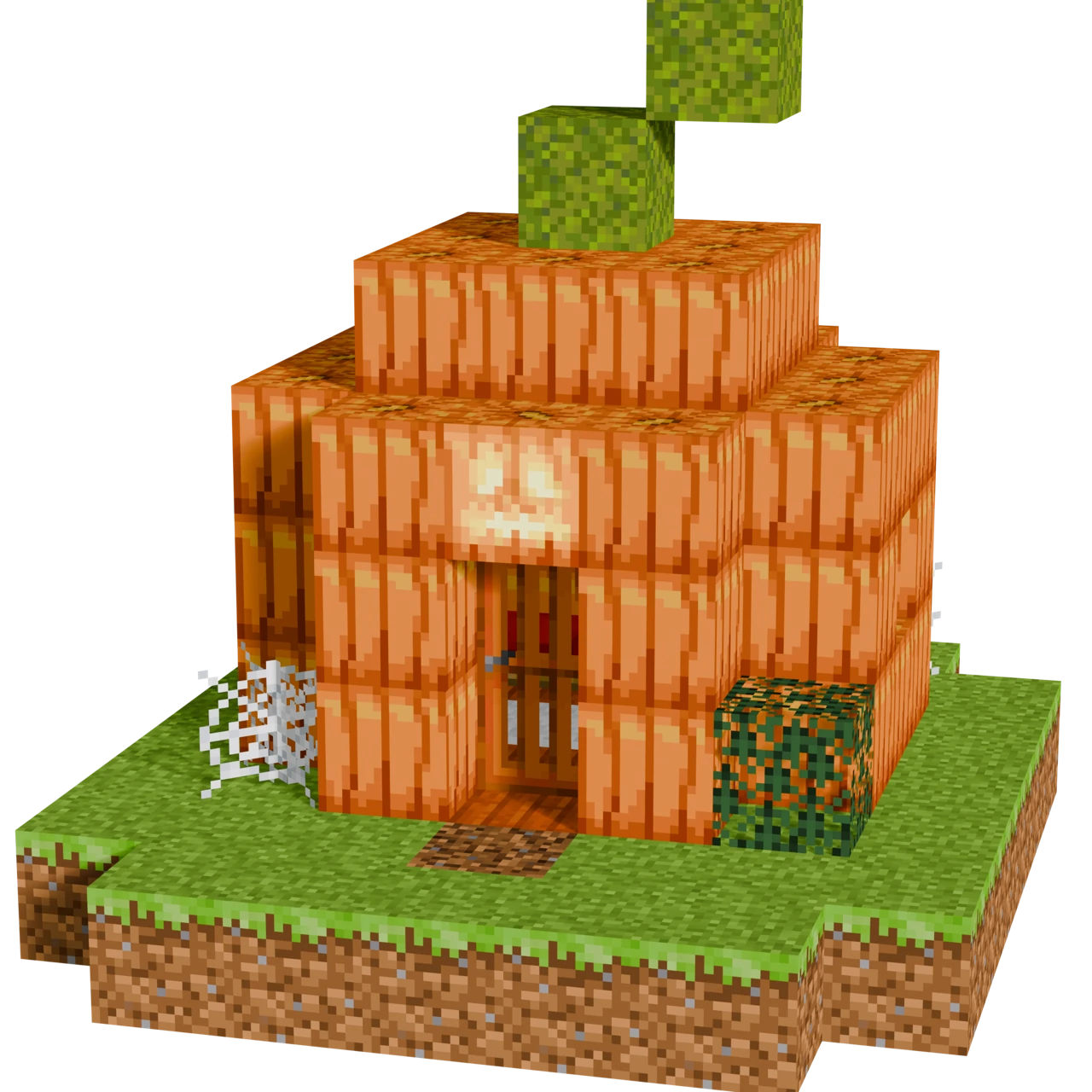 Small Pumpkin House, a finished Minecraft starter house and survival base