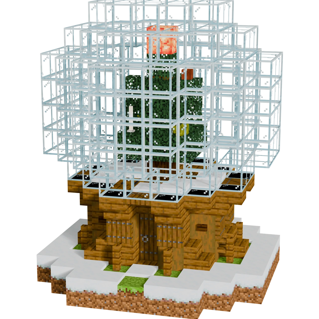 Snow Globe, a finished Minecraft starter build