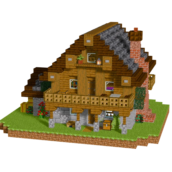 Highland Spruce Lodge, in Minecraft