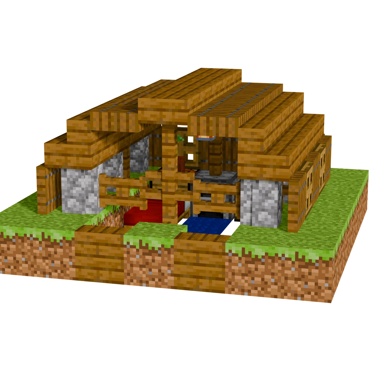 Spruce Shelter, a finished Minecraft starter build