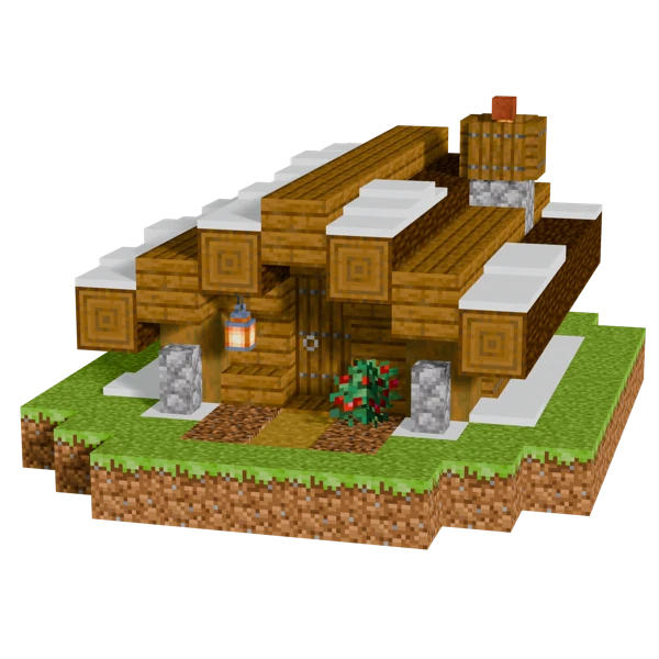 Snowpine Cabin, in Minecraft