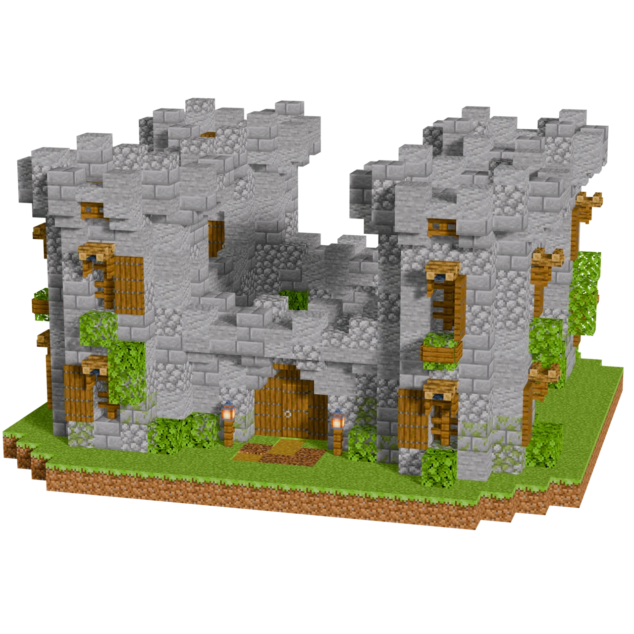 4-Tower Castle, a finished Minecraft starter castle