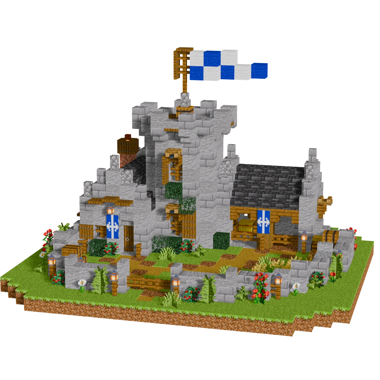 Fortified Keep, a finished Minecraft starter castle