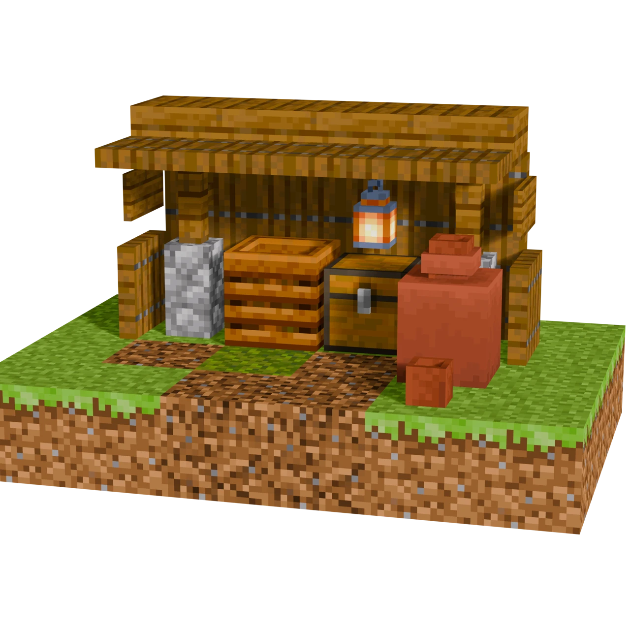 Storage Shack, a finished Minecraft house