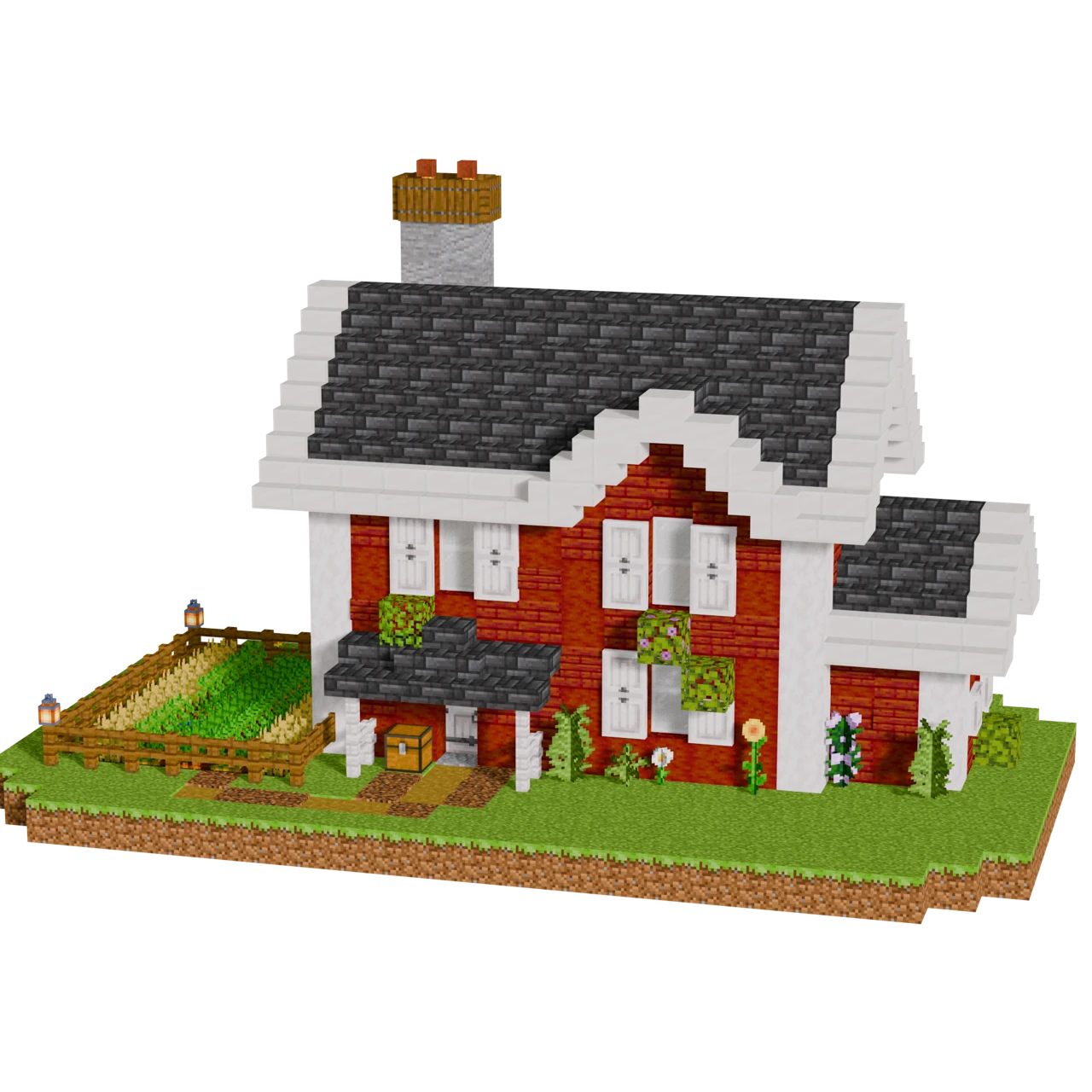 Swedish House, a finished Minecraft starter house and survival base