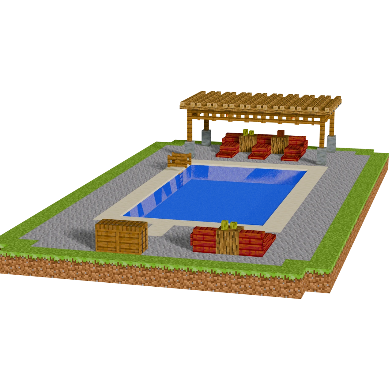 Swimming Pool, a finished Minecraft build
