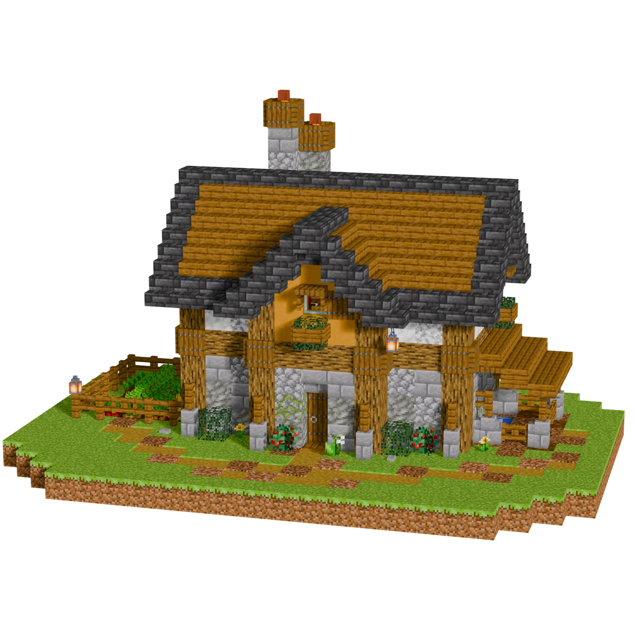 Terracotta Starter House, a finished Minecraft starter house and survival base