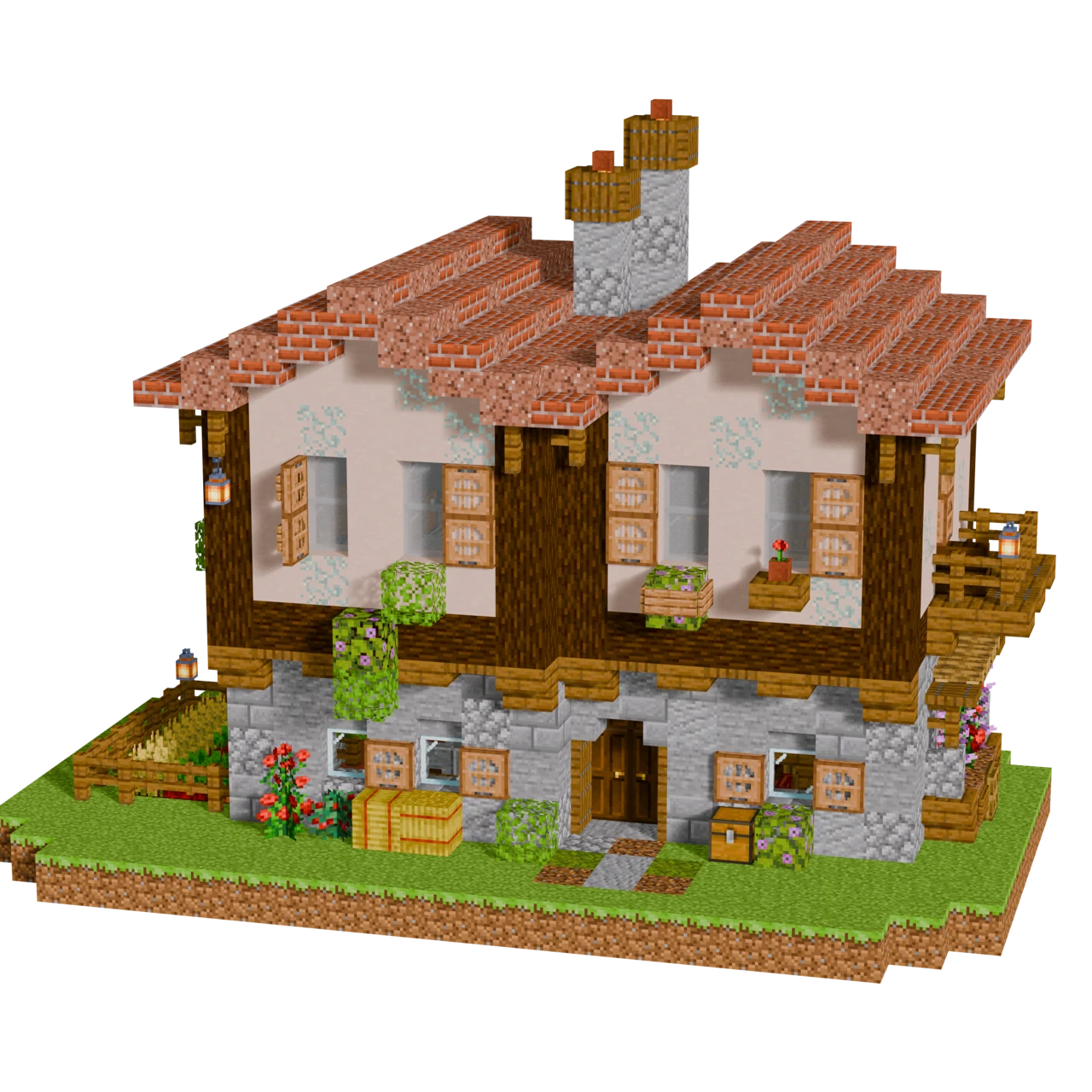 Turkish Inspired House, a finished Minecraft starter house and survival base