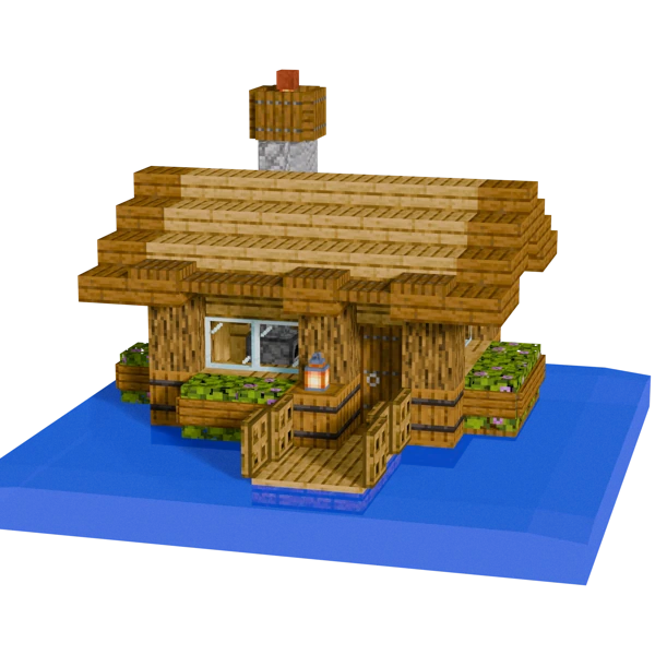Floating Starter House, in Minecraft